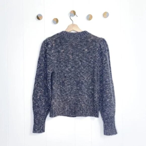 MADEWELL Pleat-Shoulder Pullover Sweater \\ Size XS // Marled Wool-Blend - Picture 4 of 6